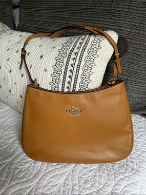 Coach Caramel Leather Shoulder Bag with Adjustable Strap